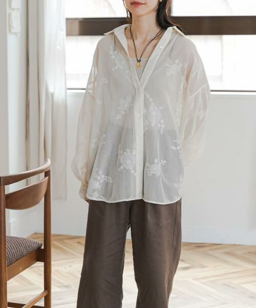 URBAN RESEARCH DOORS / アーバンリサーチ ドアーズ シャツ・ブラウス | メッシュエンブロイダリーシャツ | 詳細3