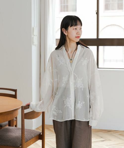 URBAN RESEARCH DOORS / アーバンリサーチ ドアーズ シャツ・ブラウス | メッシュエンブロイダリーシャツ | 詳細4