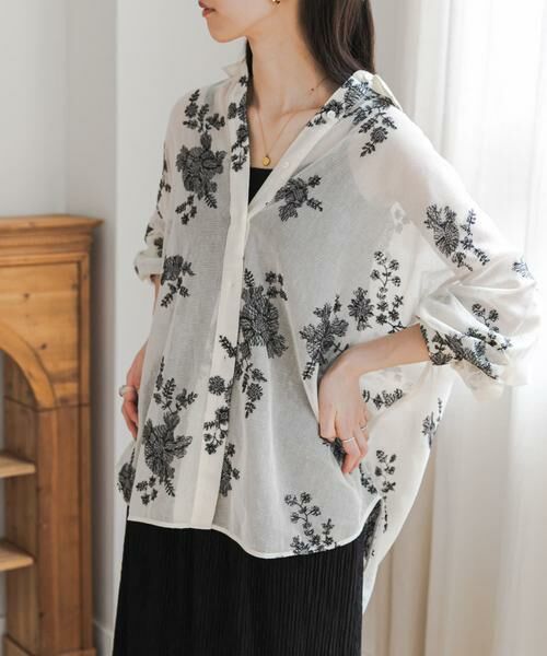 URBAN RESEARCH DOORS / アーバンリサーチ ドアーズ シャツ・ブラウス | メッシュエンブロイダリーシャツ | 詳細12