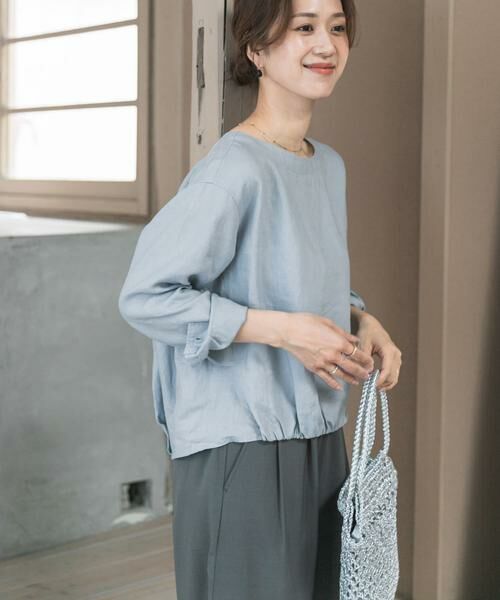 URBAN RESEARCH DOORS / アーバンリサーチ ドアーズ シャツ・ブラウス | リネンフロントギャザープルオーバー | 詳細3