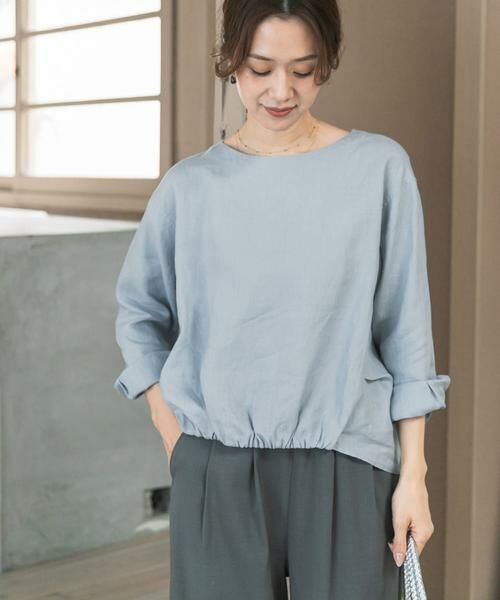 URBAN RESEARCH DOORS / アーバンリサーチ ドアーズ シャツ・ブラウス | リネンフロントギャザープルオーバー | 詳細4