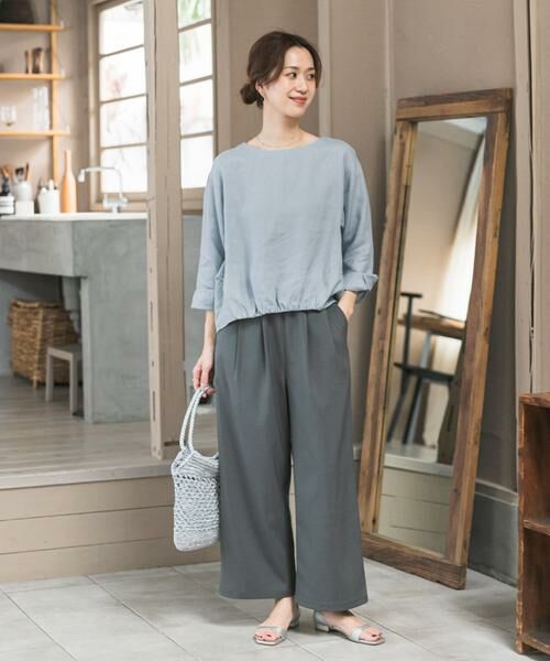 URBAN RESEARCH DOORS / アーバンリサーチ ドアーズ シャツ・ブラウス | リネンフロントギャザープルオーバー | 詳細6