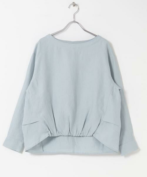 URBAN RESEARCH DOORS / アーバンリサーチ ドアーズ シャツ・ブラウス | リネンフロントギャザープルオーバー（ライトブルー）