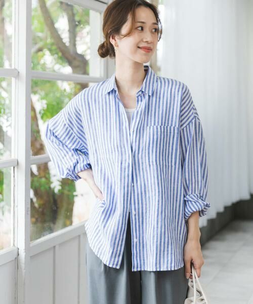 URBAN RESEARCH DOORS / アーバンリサーチ ドアーズ シャツ・ブラウス | リネンオーバーシャツ | 詳細24