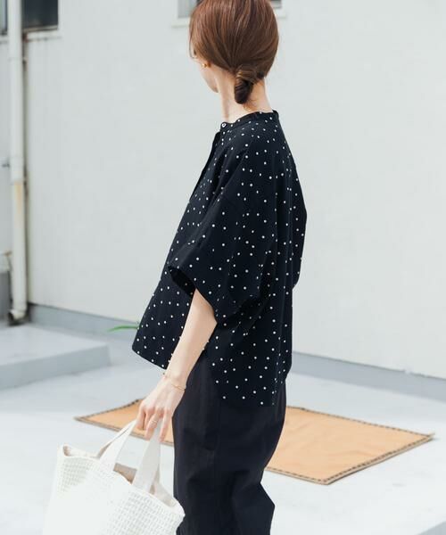 URBAN RESEARCH DOORS / アーバンリサーチ ドアーズ シャツ・ブラウス | リネンリヨセルドットドルマンシャツ | 詳細2