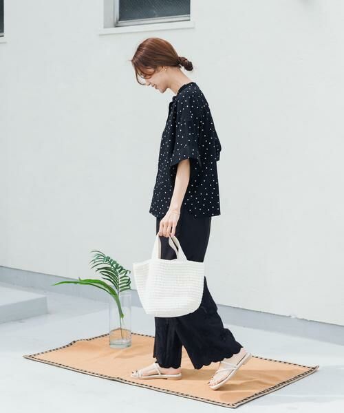 URBAN RESEARCH DOORS / アーバンリサーチ ドアーズ シャツ・ブラウス | リネンリヨセルドットドルマンシャツ | 詳細7