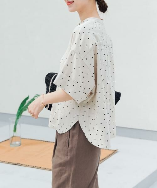 URBAN RESEARCH DOORS / アーバンリサーチ ドアーズ シャツ・ブラウス | リネンリヨセルドットドルマンシャツ | 詳細10