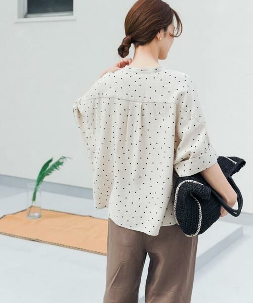 URBAN RESEARCH DOORS / アーバンリサーチ ドアーズ シャツ・ブラウス | リネンリヨセルドットドルマンシャツ | 詳細12