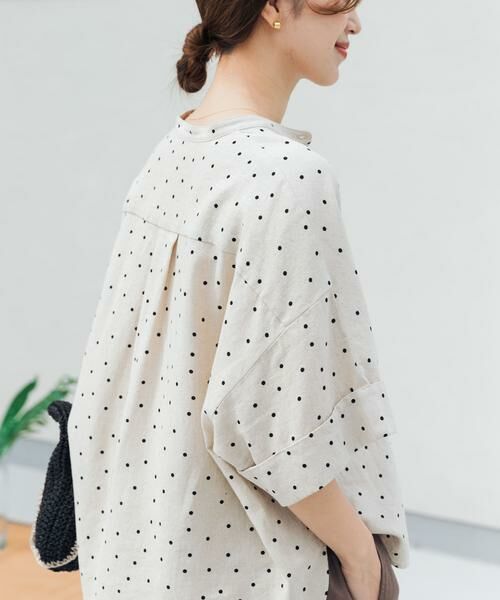 URBAN RESEARCH DOORS / アーバンリサーチ ドアーズ シャツ・ブラウス | リネンリヨセルドットドルマンシャツ | 詳細15