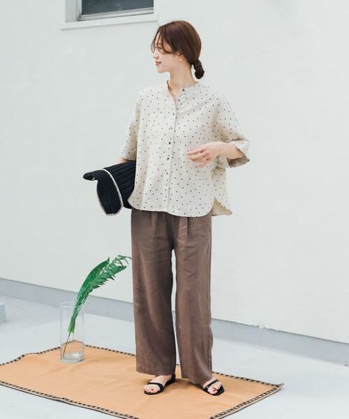 URBAN RESEARCH DOORS / アーバンリサーチ ドアーズ シャツ・ブラウス | リネンリヨセルドットドルマンシャツ | 詳細16