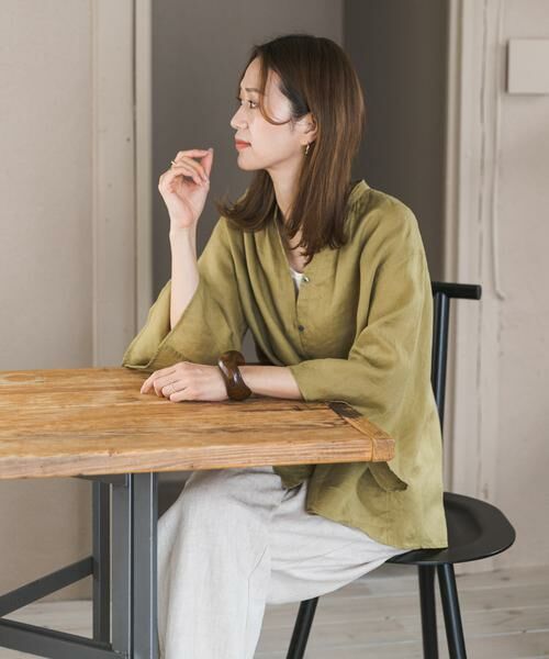 URBAN RESEARCH DOORS / アーバンリサーチ ドアーズ シャツ・ブラウス | リネンフレアスリーブブラウス | 詳細4