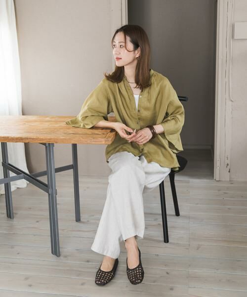 URBAN RESEARCH DOORS / アーバンリサーチ ドアーズ シャツ・ブラウス | リネンフレアスリーブブラウス | 詳細6