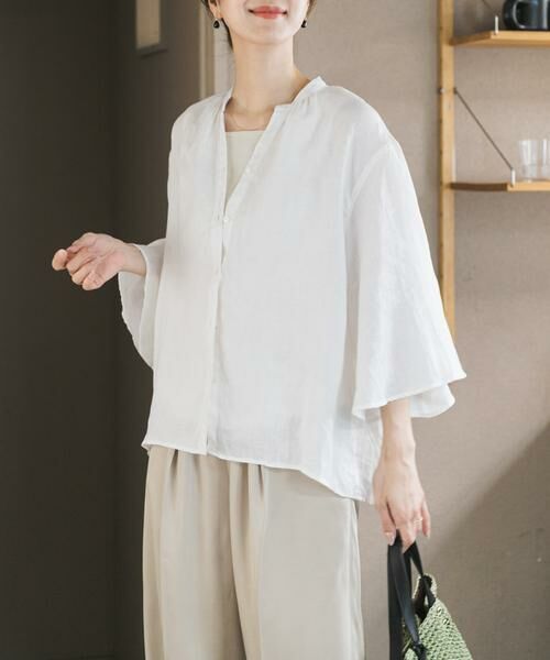 URBAN RESEARCH DOORS / アーバンリサーチ ドアーズ シャツ・ブラウス | リネンフレアスリーブブラウス | 詳細14