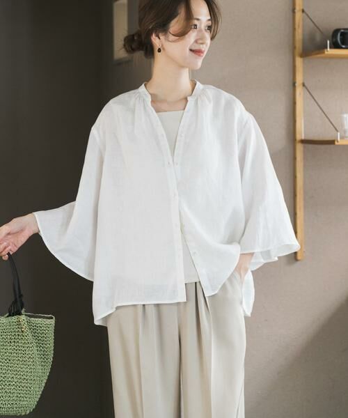 URBAN RESEARCH DOORS / アーバンリサーチ ドアーズ シャツ・ブラウス | リネンフレアスリーブブラウス | 詳細15