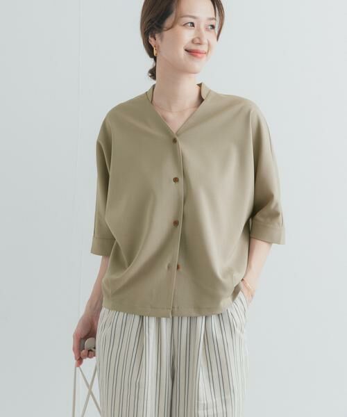 URBAN RESEARCH DOORS / アーバンリサーチ ドアーズ シャツ・ブラウス | 『UR TECH』完声/涼ドルマン半袖シャツ（ベージュ）