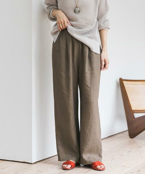 URBAN RESEARCH DOORS / アーバンリサーチ ドアーズ その他パンツ | リネンイージーパンツ（モカ）