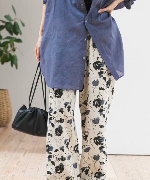 URBAN RESEARCH DOORS / アーバンリサーチ ドアーズ その他パンツ | 『WEB限定』リネンリヨセルプリントイージーパンツ（ベージュ系その他）
