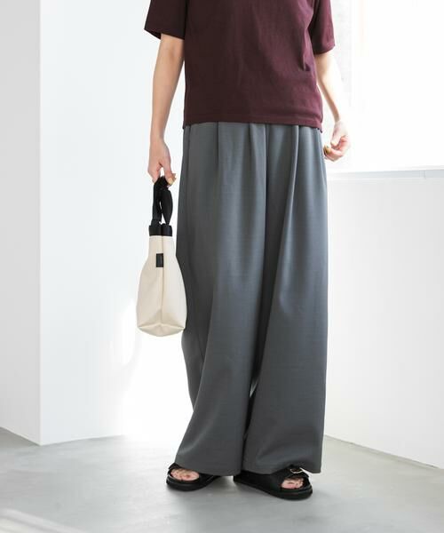 URBAN RESEARCH DOORS / アーバンリサーチ ドアーズ その他パンツ | 『UR TECH』完声/涼ギャザーワイドパンツ | 詳細3