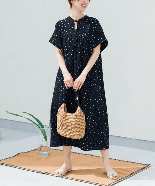 URBAN RESEARCH DOORS / アーバンリサーチ ドアーズ ワンピース | リネンリヨセルドットワンピース | 詳細3