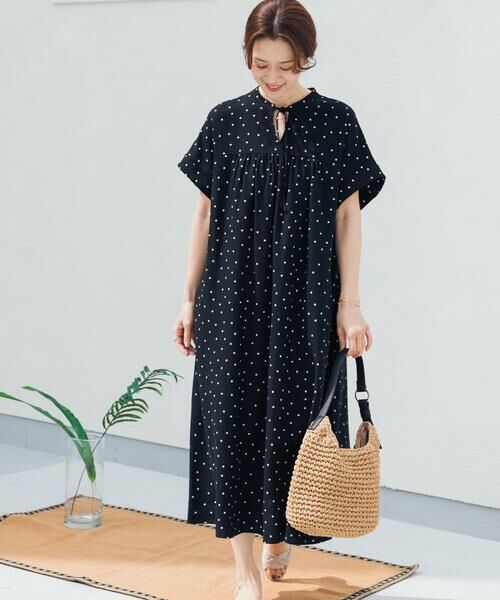 URBAN RESEARCH DOORS / アーバンリサーチ ドアーズ ワンピース | リネンリヨセルドットワンピース | 詳細4