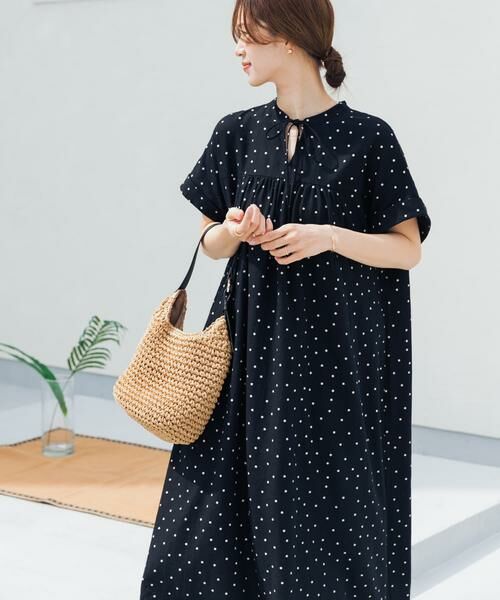 URBAN RESEARCH DOORS / アーバンリサーチ ドアーズ ワンピース | リネンリヨセルドットワンピース | 詳細5