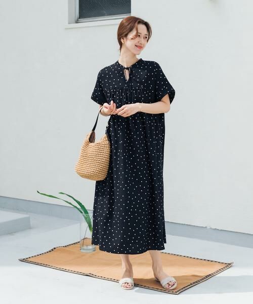 URBAN RESEARCH DOORS / アーバンリサーチ ドアーズ ワンピース | リネンリヨセルドットワンピース | 詳細6