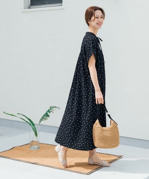 URBAN RESEARCH DOORS / アーバンリサーチ ドアーズ ワンピース | リネンリヨセルドットワンピース | 詳細7