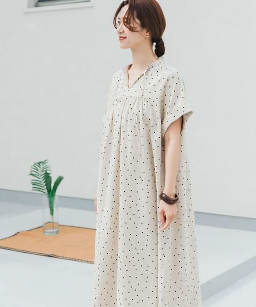 URBAN RESEARCH DOORS / アーバンリサーチ ドアーズ ワンピース | リネンリヨセルドットワンピース | 詳細10