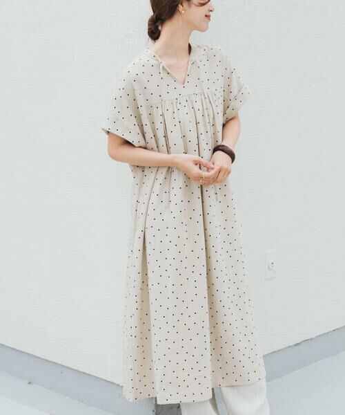 URBAN RESEARCH DOORS / アーバンリサーチ ドアーズ ワンピース | リネンリヨセルドットワンピース | 詳細11