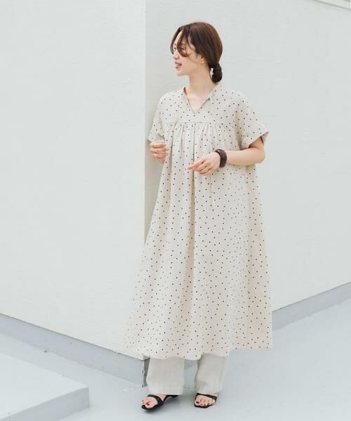 URBAN RESEARCH DOORS / アーバンリサーチ ドアーズ ワンピース | リネンリヨセルドットワンピース | 詳細12