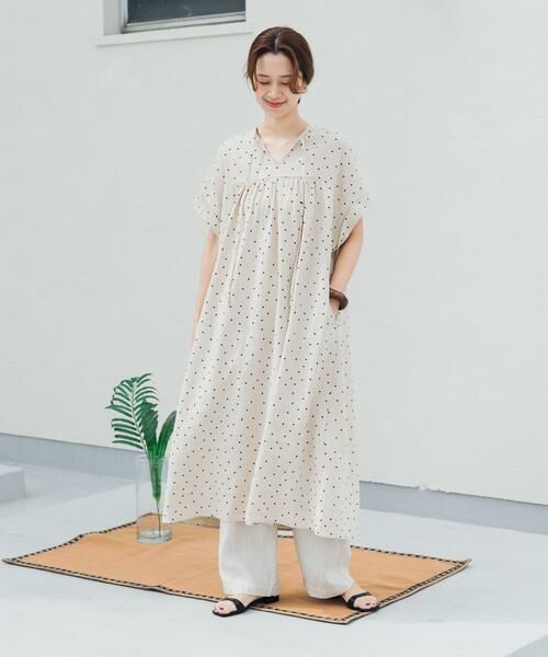 URBAN RESEARCH DOORS / アーバンリサーチ ドアーズ ワンピース | リネンリヨセルドットワンピース | 詳細13