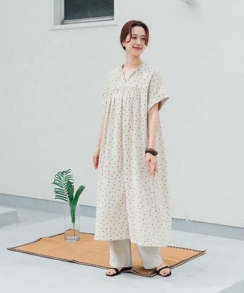 URBAN RESEARCH DOORS / アーバンリサーチ ドアーズ ワンピース | リネンリヨセルドットワンピース | 詳細16