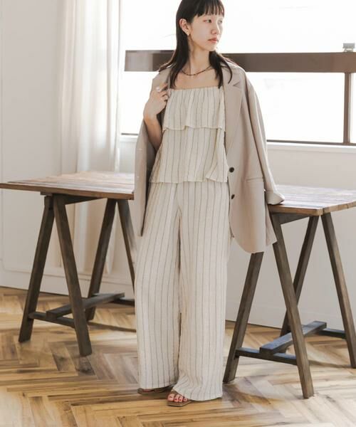 URBAN RESEARCH DOORS / アーバンリサーチ ドアーズ ワンピース | ラメストライプセットアップ（ナチュラル）
