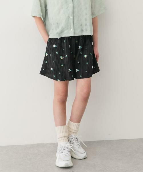 URBAN RESEARCH DOORS / アーバンリサーチ ドアーズ パンツ | 『150サイズあり』フラワー刺繍ショートパンツ(KIDS) | 詳細1