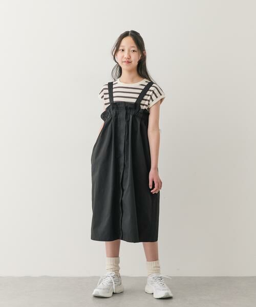 URBAN RESEARCH DOORS / アーバンリサーチ ドアーズ ワンピース | 『150サイズ』撥水ワークジャンパースカート(KIDS)（ブラック）