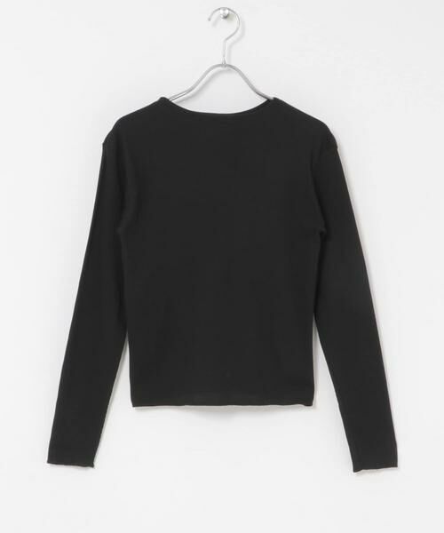 URBAN RESEARCH DOORS / アーバンリサーチ ドアーズ Tシャツ | MEYAME　SOFT RIB LONG SLEEVE T-SHIRTS（ブラック）
