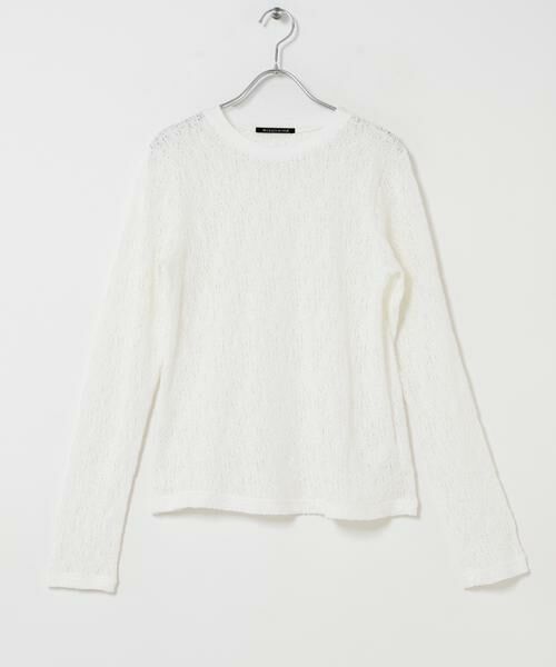 URBAN RESEARCH DOORS / アーバンリサーチ ドアーズ Tシャツ | mizuiro-ind　LACE CREW NECK T-SHIRTS（オフホワイト）