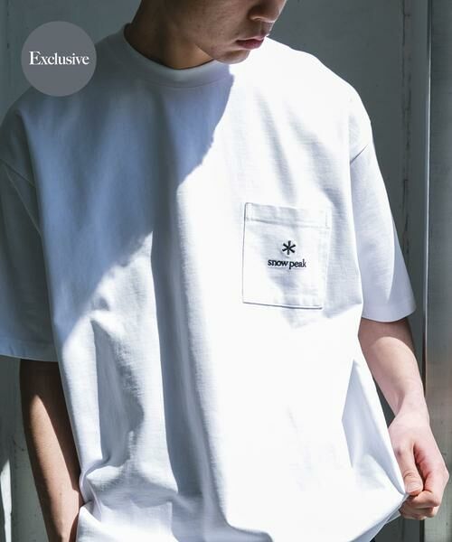 URBAN RESEARCH DOORS / アーバンリサーチ ドアーズ Tシャツ | 『別注』Snow Peak Apparel×DOORS　POCKET LOGO SHORT-SLEEVE T-SHIRTS（ホワイト）
