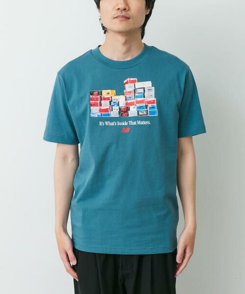 URBAN RESEARCH DOORS / アーバンリサーチ ドアーズ Tシャツ | NEW BALANCE　ボックスTシャツ（グリーン）