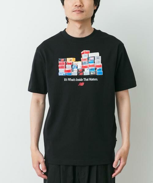 URBAN RESEARCH DOORS / アーバンリサーチ ドアーズ Tシャツ | NEW BALANCE　ボックスTシャツ（ブラック）