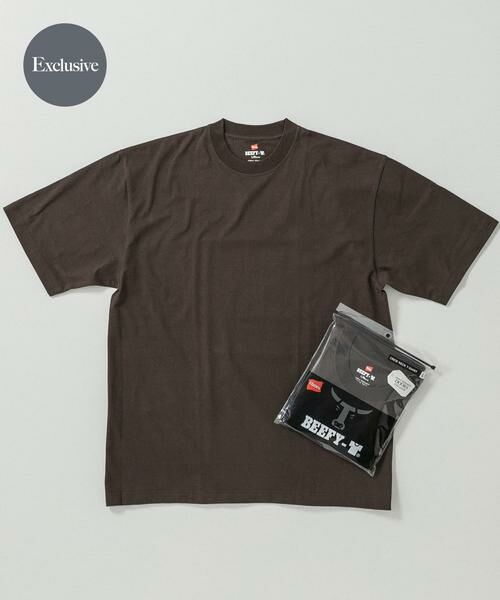 URBAN RESEARCH DOORS / アーバンリサーチ ドアーズ Tシャツ | 『別注』HANES×DOORS BEEFY-T DOORS FIT SHORT-SLEEVE(ブラウン)