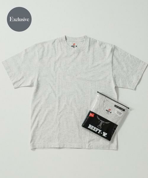 URBAN RESEARCH DOORS / アーバンリサーチ ドアーズ Tシャツ | 『別注』HANES×DOORS BEEFY-T DOORS FIT SHORT-SLEEVE(グレー)