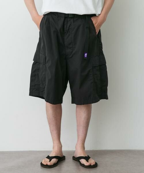 URBAN RESEARCH DOORS / アーバンリサーチ ドアーズ ショート・ハーフ・半端丈パンツ | THE NORTH FACE PURPLE LABEL　RIPSTOP FLD CARGO SHORTS（ブラック）