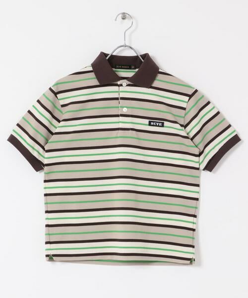 URBAN RESEARCH DOORS / アーバンリサーチ ドアーズ ポロシャツ | Scye　STRIPEDCOTTONSHIRTS（グリーン系その他）