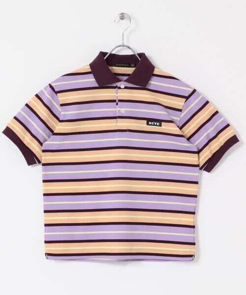 URBAN RESEARCH DOORS / アーバンリサーチ ドアーズ ポロシャツ | Scye　STRIPEDCOTTONSHIRTS（パープル系その他）
