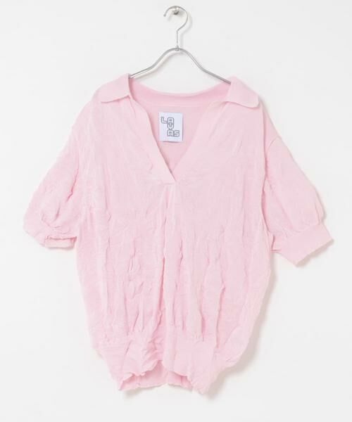 URBAN RESEARCH DOORS / アーバンリサーチ ドアーズ ニット・セーター | LAYAS　SIWA POLO KNIT（ピンク）