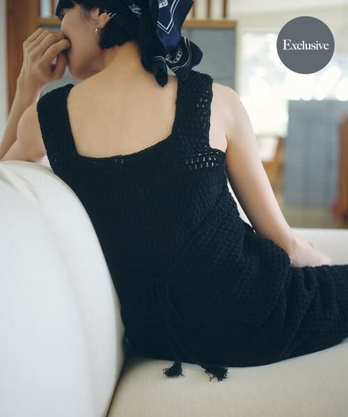 URBAN RESEARCH DOORS / アーバンリサーチ ドアーズ タンクトップ | 『別注』AFLOAH×DOORS　KNIT TUNK TOP（ブラック）