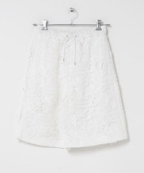 URBAN RESEARCH DOORS / アーバンリサーチ ドアーズ ショート・ハーフ・半端丈パンツ | LAYAS　LACE SHORT PANTS（ホワイト）