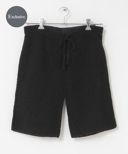 URBAN RESEARCH DOORS / アーバンリサーチ ドアーズ ショート・ハーフ・半端丈パンツ | 『別注』AFLOAH×DOORS　KNIT SHORT PANTS（ブラック）