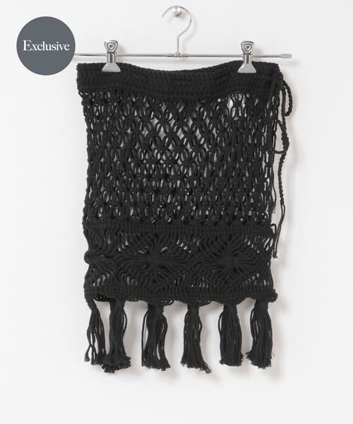 URBAN RESEARCH DOORS / アーバンリサーチ ドアーズ スカート | 『別注』AFLOAH×DOORS　MACRAME APRON（ブラック）